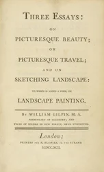 Title Page, from Three Essays: on Picturesque Beauty, on Picturesque Travel, and on Sketching, 1792